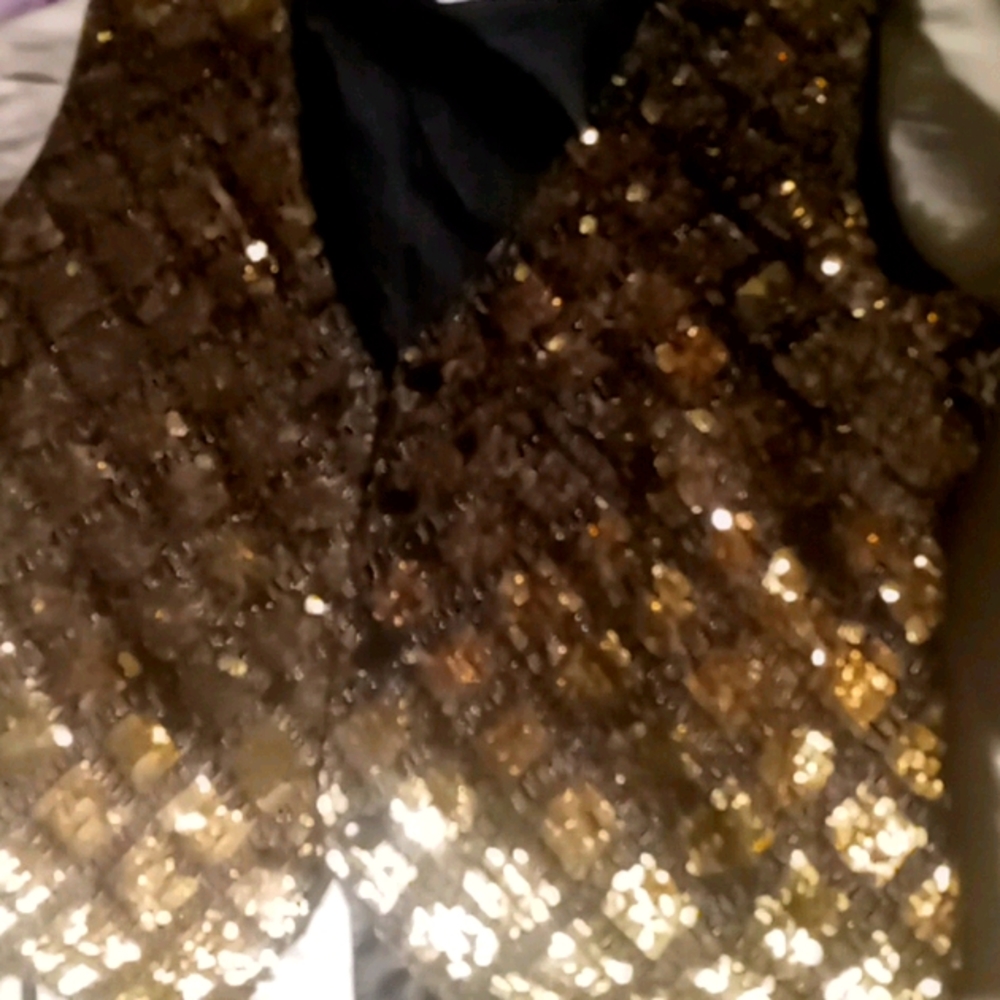 Vest, Gold Sequins and beads